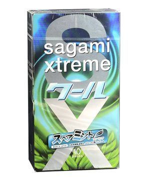 Презервативи латексні з пролонгуючим ефектом Sagami Xtreem Mentol з ароматом м&rsquo;яти, 10 шт ON222102 фото