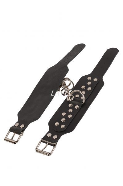 Кожаные наручники на лодыжки Leather Leg Cuffs, Black 51420280174 фото