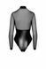 Боді Noir Handmade F321 Edge, M, низ під латекс, верх сітка, блискавка на все тіло, декор кільця SX0358 фото 8