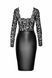 Сукня Noir Handmade F295 Euphoria, M, black, мереживо, глибоке декольте, спідниця міді під латекс SX0208 фото 4