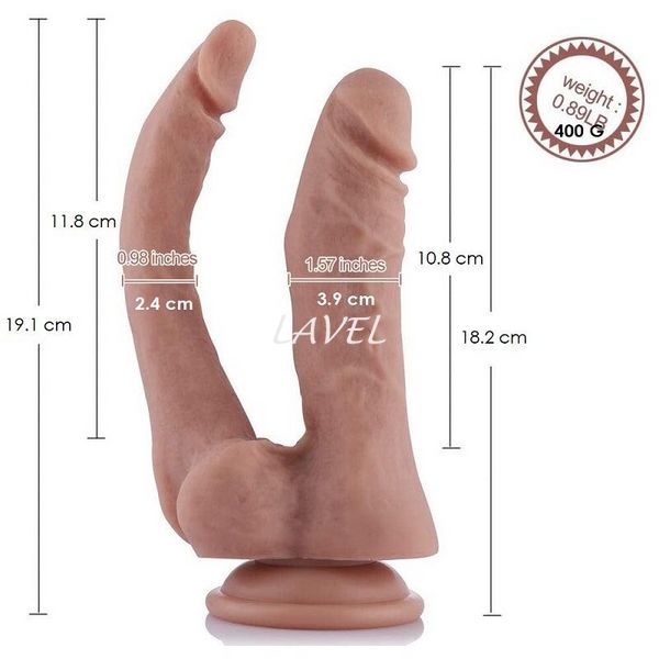 Подвійний фалоімітатор Hismith 9.8" Double Penetrator Silicone Dildo SO9959 фото