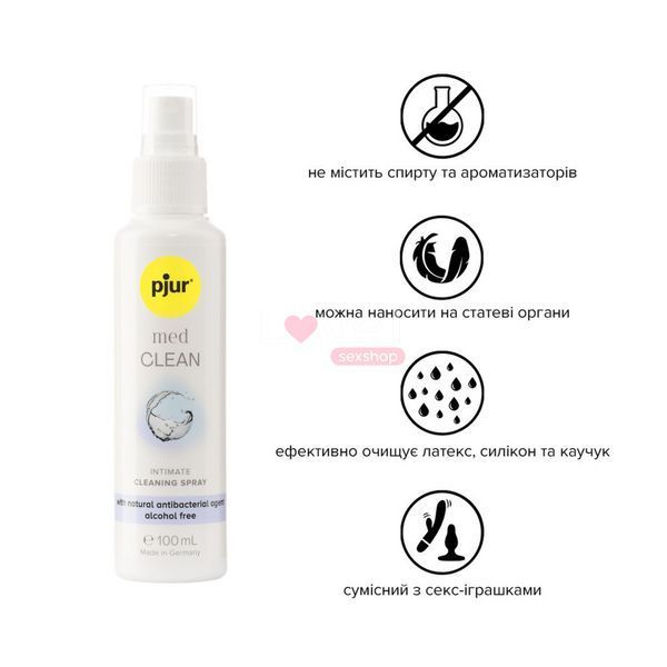 Очищающий спрей pjur med CLEAN 100 мл для нежной кожи и игрушек, антибактериальный PJ10440 фото