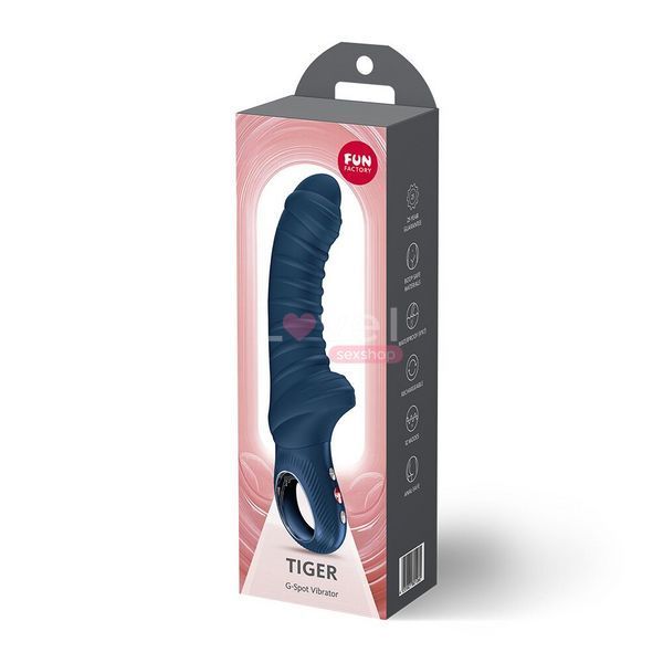Вібратор для точки G Fun Factory TIGER Nightblue, ребристий, підходить для анальної стимуляції SX4308 фото