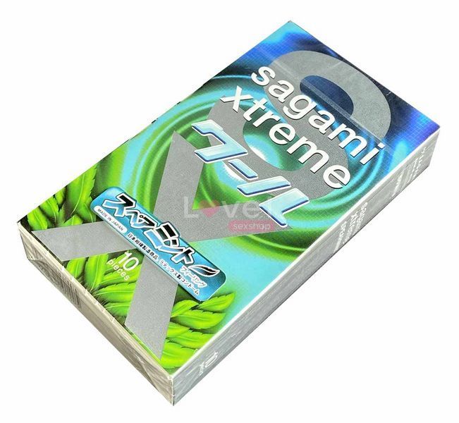 Презервативи латексні з пролонгуючим ефектом Sagami Xtreem Mentol з ароматом м&rsquo;яти, 10 шт ON222102 фото