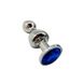 Металлическая анальна пробка Wooomy Lollypop Double Ball Metal Plug Blue S, диаметр 2,8 см, длина 8, SO7415 фото 1