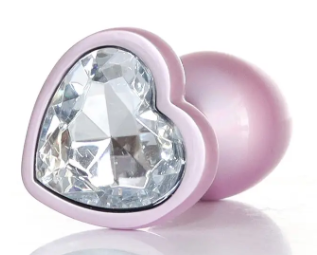 Анальна пробка - Jewellery Pearl Pink Heart Plug Clear M 62530064-00139 фото