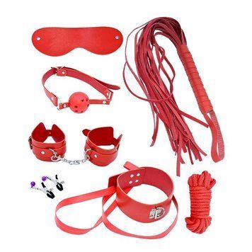 Набор MAI BDSM STARTER KIT N&ordm; 75 Red: плеть, кляп, наручники, маска, ошейник, веревка, зажимы SO5004 фото