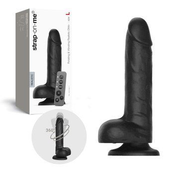 Фалоімітатор з вібрацією і ротацією Strap-On-Me Rotating & Vibrating Realistic Dildo - L - Black SX3503 фото
