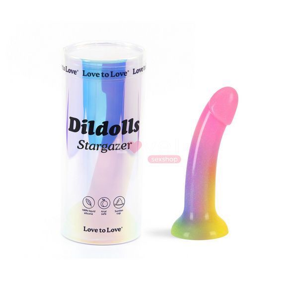Дилдо с градиентом и блестками Love To Love Dildolls &mdash; Stargazer, ультрамягкий SO9013 фото