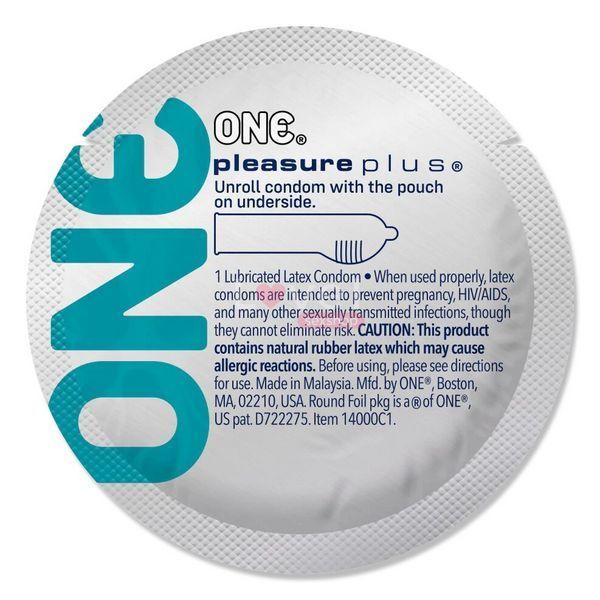 Набір презервативів ONE Pleasure Plus, 100 шт, з ребристою ділянкою на кінці, паковання-тубус SX0738 фото