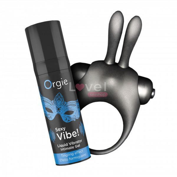 Набір VIBE! BUNNY ерекційне віброкільце + рідкий вібратор Orgie 17823 фото