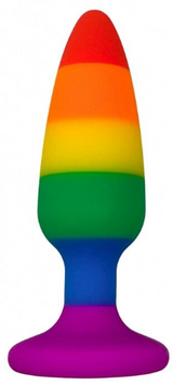 Силіконова анальна пробка Wooomy Hiperloo Silicone Rainbow Plug L, діаметр 3,9 см, довжина 13,1 см SO7434 фото