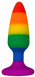 Силиконовая анальная пробка Wooomy Hiperloo Silicone Rainbow Plug L, диаметр 3,9 см, длина 13,1 см SO7434 фото 1