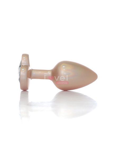Анальная пробка - Jewellery Pearl Gold Heart Plug Clear M 62530064-00136 фото