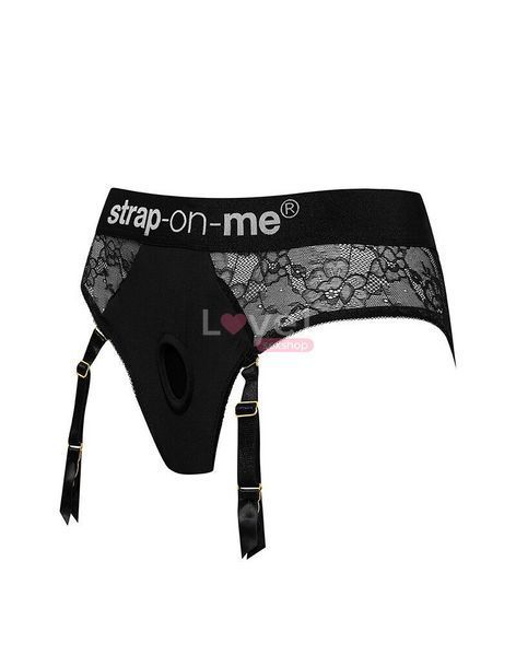 Кружевные трусики для страпона с подвязками для чулок Strap-On-Me DIVA HARNESS, S SO5096 фото