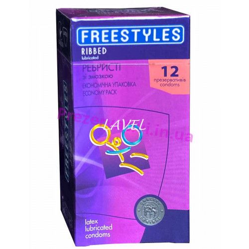 Презервативи ребристі FREESTYLES Ribbed, 12 шт Free533e фото