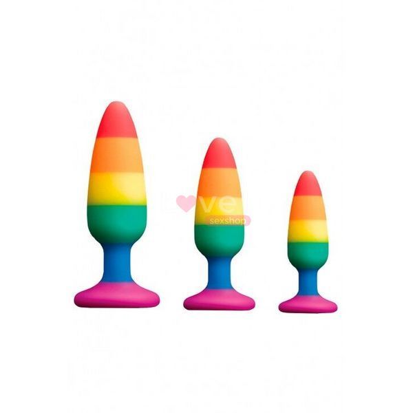 Силиконовая анальная пробка Wooomy Hiperloo Silicone Rainbow Plug L, диаметр 3,9 см, длина 13,1 см SO7434 фото