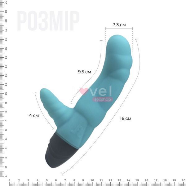 Вібратор рельєфний Adrien Lastic Cyclone Blue зі стимуляцією точки G, два мотори AD10795 фото
