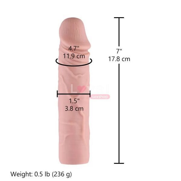 Силиконовый фаллоимитатор для секс-машин Hismith 7" Silicone Dildo, система KlicLok SX4006 фото