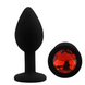 Силиконовая анальная пробка EGZO Silicone Black Round Plug Red, size S SBR-03S фото 1