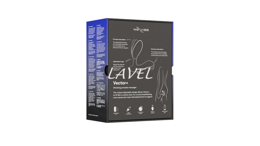 Смарт-вібромасажер простати We-Vibe Vector+ CHARCOAL BLACK, пульт ДК, регульований кут нахилу SO8241 фото