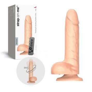 Фалоімітатор з вібрацією і ротацією Strap-On-Me Rotating & Vibrating Realistic Dildo - L - Vanilla SX3504 фото