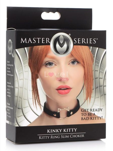 Чокер Master Series Kinky Kitty Ring Slim Choker - Black SX1184 фото