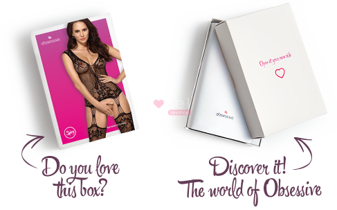 Бодістокінг Obsessive Bodystocking F221 XL/XXL, силуетний квітковий малюнок, імітація панчіх SO7229 фото