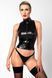 Топ Noir Handmade F324 Glam, XL, black, халтер, на блискавці, вінілові вставки, комір-стійка SX0378 фото 1
