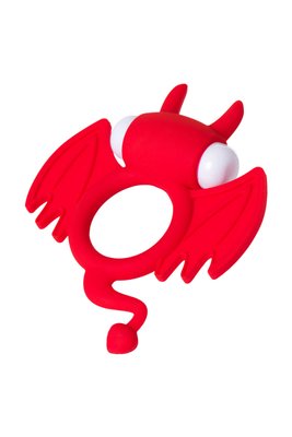 Ерекційне кільце з вібрацією на пеніс JOS Sweet Devil, силікон, червоне, 8,5 см 661100782015 фото