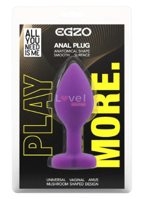 Силіконова анальна пробка EGZO Silicone Violet Heart Plug Rainbow, size S SVH-04S фото