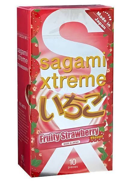 Презерватив латексний Sagami Xtreem Strawberry з ароматом полуниці, 1 шт EXS888 фото