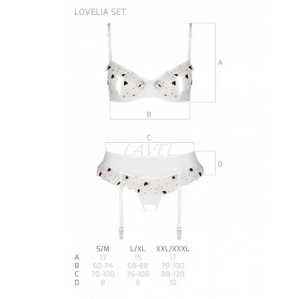Сексуальный комплект с поясом для чулок LOVELIA SET white L/XL - Passion SO4780 фото