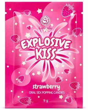 Стріляючі цукерки для орального сексу - Secret Play Explosive Kiss Strawberry, 9 г 72530037-3702 фото