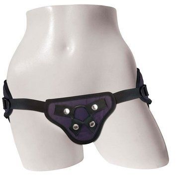 Труси для страпону Sportsheets - Lush Strap On Purple, широкий бархатистий пояс, дуже комфортні SO2173 фото