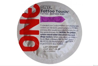 Презерватив - One Tattoo Touch фиолетовый, 1шт ON223444 фото