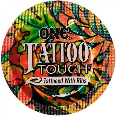 Презерватив з тату One Tattoo Touch, фіолетовий, 1 шт ON223444 фото