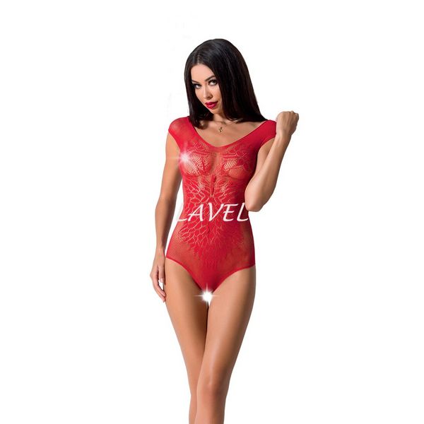 Бодістокінг Passion BS064 One Size, Red, боді, закрите плече, відкритий доступ PBS064R фото