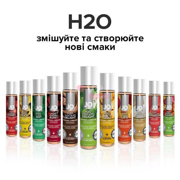 Змазка на водній основі JO H2O &mdash; Green Apple (30 мл) без цукру, рослинний гліцерин SO1481 фото