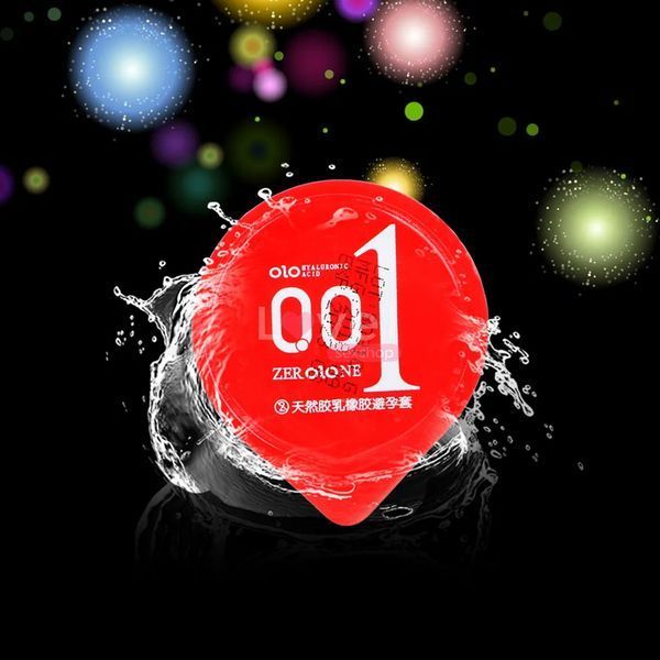 Збуджуючі презервативи OLO 0.01 ZER Red, розігріваючий ефект, 3 шт OL0098G фото
