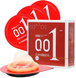 Збуджуючі презервативи OLO 0.01 ZER Red, розігріваючий ефект, 3 шт OL0098G фото 1