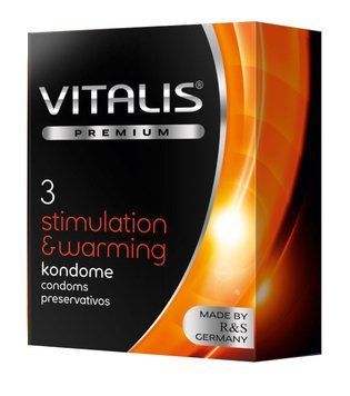 Возбуждающие презервативы Vitalis premium Stimulation & Warming, 3 шт V06598 фото