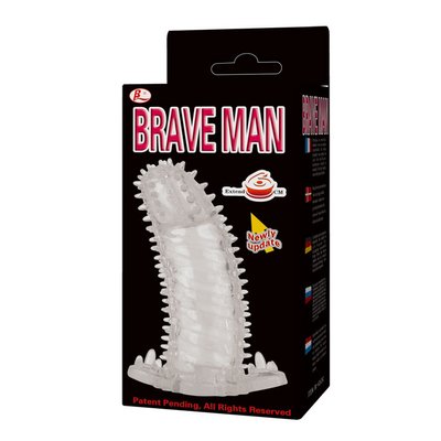Насадка на член - Penis Sleeve Brave man з м’якими шипами (довжина 14см, діаметр зовн. 4см) 8026202 фото
