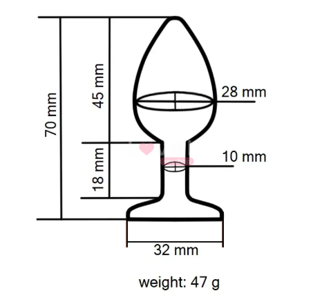 Анальная пробка с кристаллом EGZO Rose Gold Round Plug Pink size S MRGR-06S фото