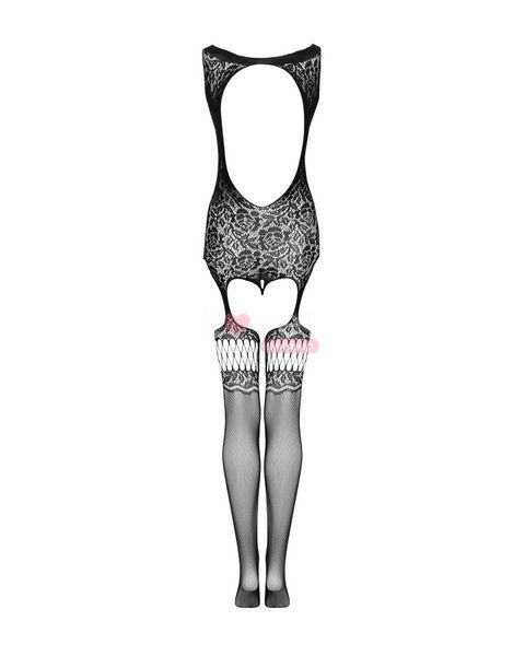Бодістокінг Obsessive Bodystocking F236 S/Ml/L, глибоке декольте, імітація шнурівки SO7232 фото