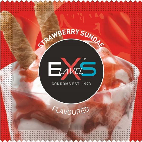 Презервативи - EXS Strawberry sundae (полуничне морозиво), 3шт EXS003 фото