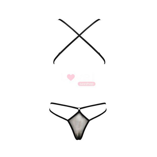 Боді монокіні з декольте Passion ERZA BODY XXL/XXXL, black PS26003 фото