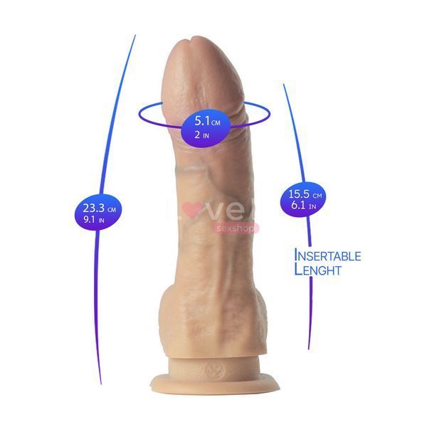 Фалоімітатор SilexD Legends - Juan Lucho Dildo 9" двошаровий, силікон+Silexpan SX3951 фото
