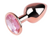 Анальная пробка с кристаллом EGZO Rose Gold Round Plug Pink size S MRGR-06S фото 3