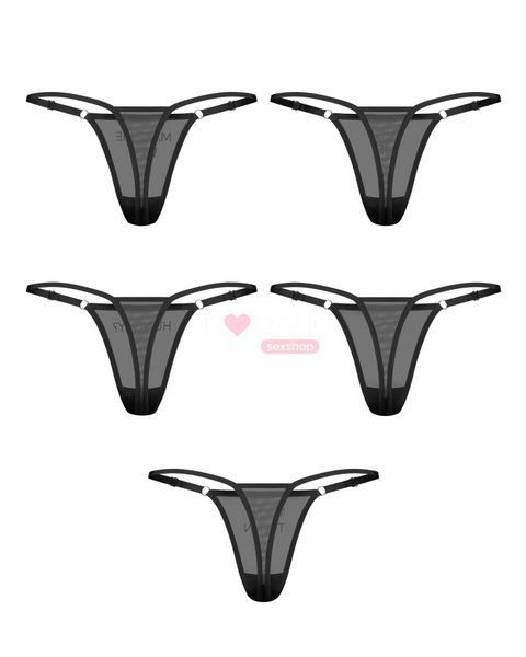 Набір трусиків Obsessive Violami 5-pack thong L/XL SX3627 фото